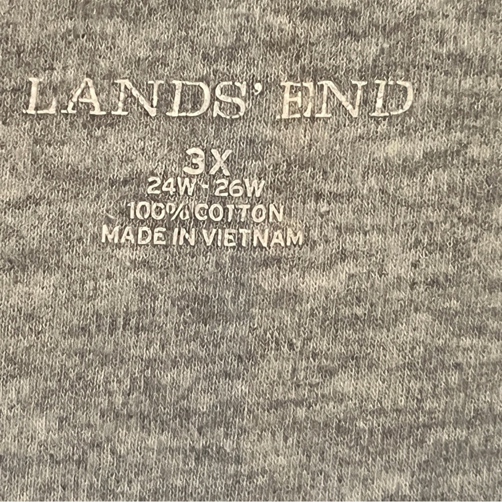 Lands' End 3x(62”B x 46”L) Light Gray Floral Maxi Lounge/House Dress - Picture 2 of 4